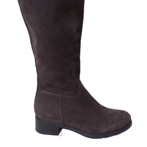 🆕 LA CANADIENNE Love Knee High Lined Waterproof Suede Boot 7 Gray - Picture 9 of 13